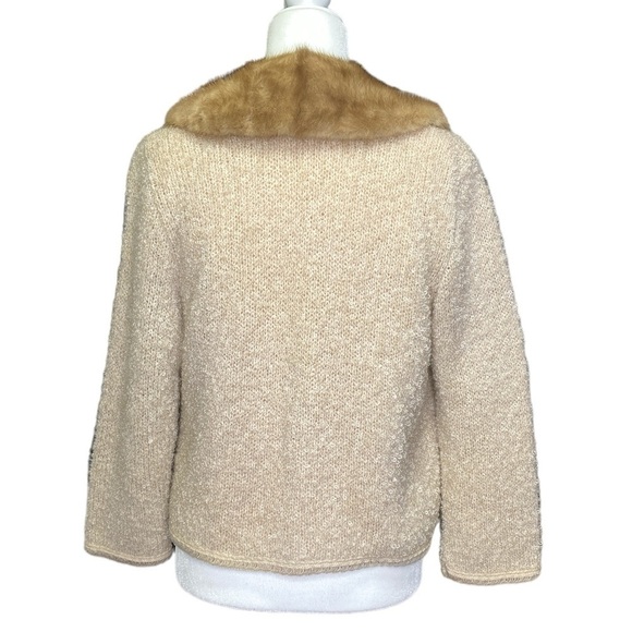 Vintage Reichbart Mink Shawl Collared Boucle Cardigan - Picture 3 of 10